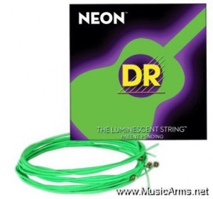 DR NGA-12 NEON Hi-Def Phosphorescent Green Medium Acoustic Guitar Strings