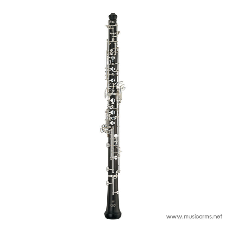 Full-length black clarinet with shiny silver keys standing upright against a white background. ขายราคาพิเศษ