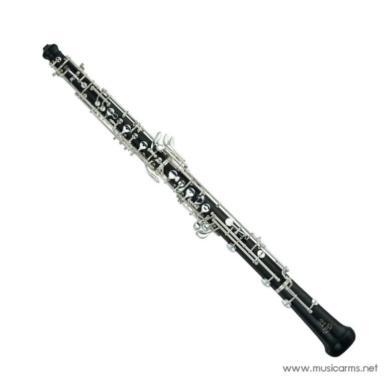Black clarinet diagonally across white background, silver keywork visible. ขายราคาพิเศษ