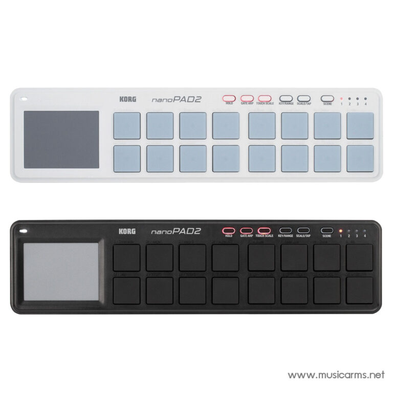 Korg nanoPAD2 MIDI pad controller with 16 velocity pads and small LCD screen (white version) ขายราคาพิเศษ