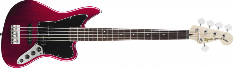 Squier Vintage Modified Jaguar Bass V Special, Rosewood Fingerboard, Crimson Red Transparent ขายราคาพิเศษ