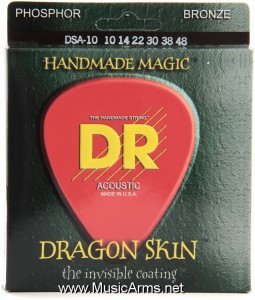 DR DSA-10 Dragonskin K3 Coated Lite Acoustic Guitar Stringsราคาถูกสุด