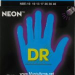 DR NBE-10 Neon Hi-Def Blue K3 Coated Medium Electric Guitar Strings ลดราคาพิเศษ