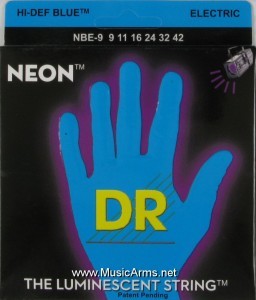 DR NBE-9 Neon Hi-Def Blue K3 Coated Lite Electric Guitar Stringsราคาถูกสุด