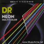 DR NMCA-11 Neon Multi-Color K3 Coated Acoustic Guitar Strings ลดราคาพิเศษ