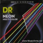 DR NMCA-12 Neon Multi-Color K3 Coated Acoustic Guitar Strings ลดราคาพิเศษ