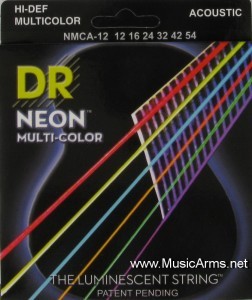 DR NMCA-12 Neon Multi-Color K3 Coated Acoustic Guitar Stringsราคาถูกสุด | DR