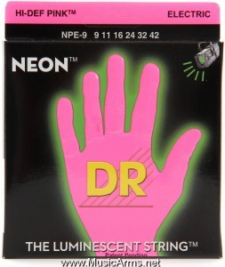 DR NPE-9 Neon Hi-Def Pink K3 Coated Lite Electric Guitar Stringsราคาถูกสุด
