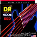 DR NRE-10 Neon Hi-Def Red K3 Coated Medium Electric Guitar Strings ขายราคาพิเศษ