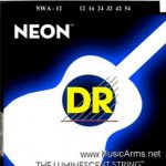 DR NWA-12 NEON Hi-Def Phosphorescent White Medium Acoustic Guitar Strings ลดราคาพิเศษ