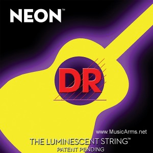 DR NYA-11 NEON Hi-Def Phosphorescent Yellow Medium-Lite Acoustic Guitar Stringsราคาถูกสุด