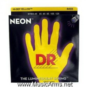 DR NYB5-45 Neon Hi-Def Yellow K3 Coated Bass Stringราคาถูกสุด