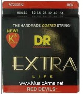 DR RDA-11 Red Devils Extra Life Medium-Lite Acoustic Guitar Stringsราคาถูกสุด
