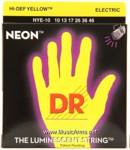 DR. NYE-10 Neon Hi-Def Yellow K3 Coated Medium Electric Guitar Stringsราคาถูกสุด