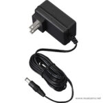 Black wall-mounted power adapter with a two-prong plug and a long coiled DC cable ending in a barrel connector ลดราคาพิเศษ