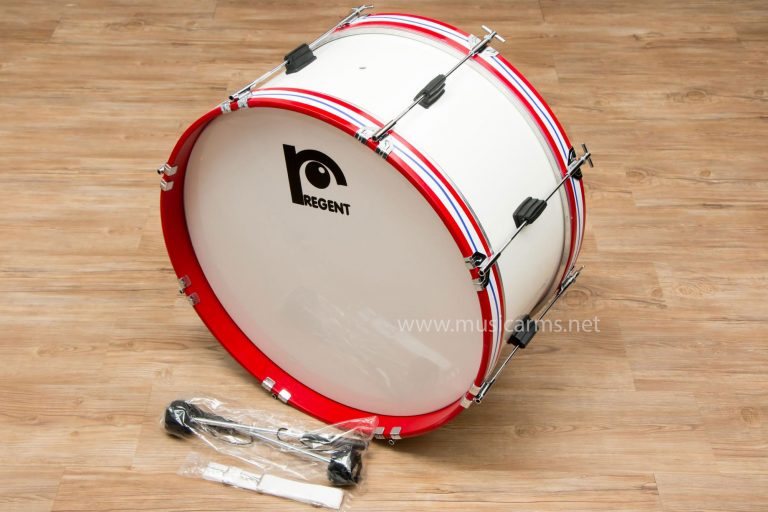 Regent กลองใหญ่ 24 นิ้ว 8 หลัก ขอบไม้ลายธงชาติ สีขาว ขายราคาพิเศษ