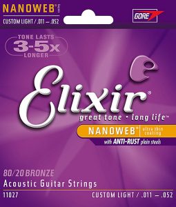 Elixir โปร่ง 11Custom Light 80/20 Bronze NanoWeb(11-52)ราคาถูกสุด | Elixir