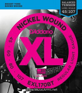 D’Addario EXL170BT Nickel Wound Bass Guitar Strings, Balanced Tension Light, 45-107ราคาถูกสุด