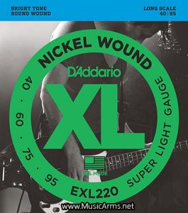 D’Addario EXL220 Nickel Wound Bass Guitar Strings, Super Light, 40-95, Long Scaleราคาถูกสุด