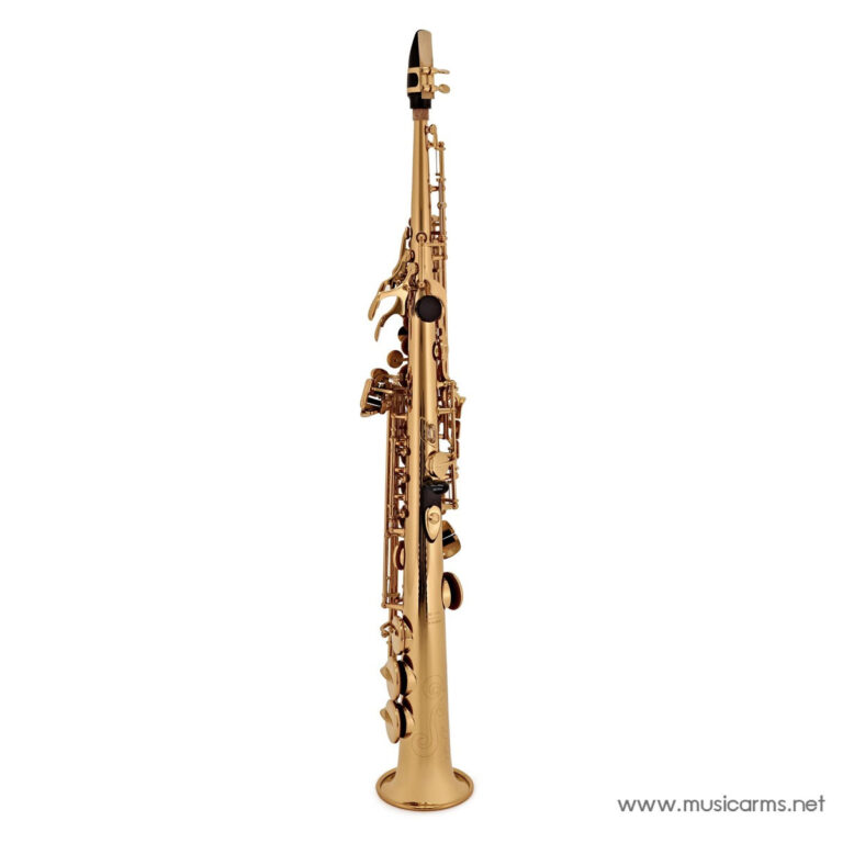 Gold saxophone standing upright on a white background (product photo) ขายราคาพิเศษ