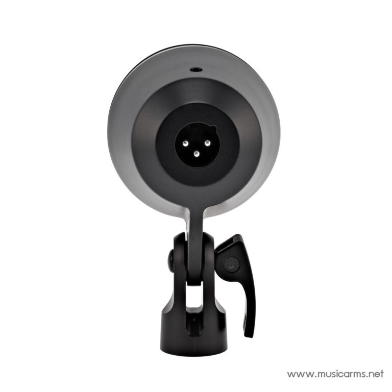 Close-up of a circular metallic mount with a 3-pin connector at the center, attached to a black adjustable stand. ขายราคาพิเศษ