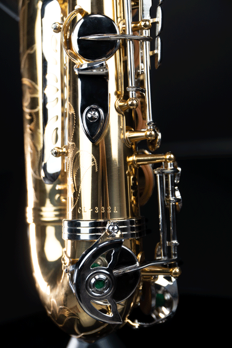 แซคโซโฟน Saxophone Tenor Coleman CL-332T Gold Lacquered Nickel key ด้านล่าง ขายราคาพิเศษ