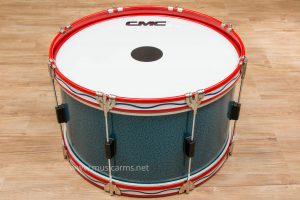 กลองใหญ่ CMC 22 นิ้ว 8 หลัก สีฟ้า ขอบเหล็กสีแดง CMC114ราคาถูกสุด | กลองใหญ่ Bass drum