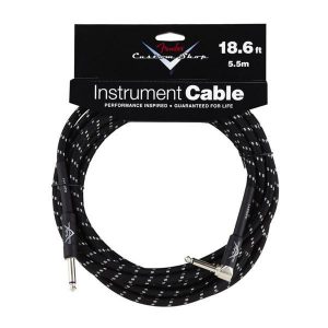 สายแจ๊ค Fender CUSTOM SHOP 4.5 เมตร FG186BSL Black Tweed หัวงอ (STRAIGHT Angle) 18.6ftราคาถูกสุด