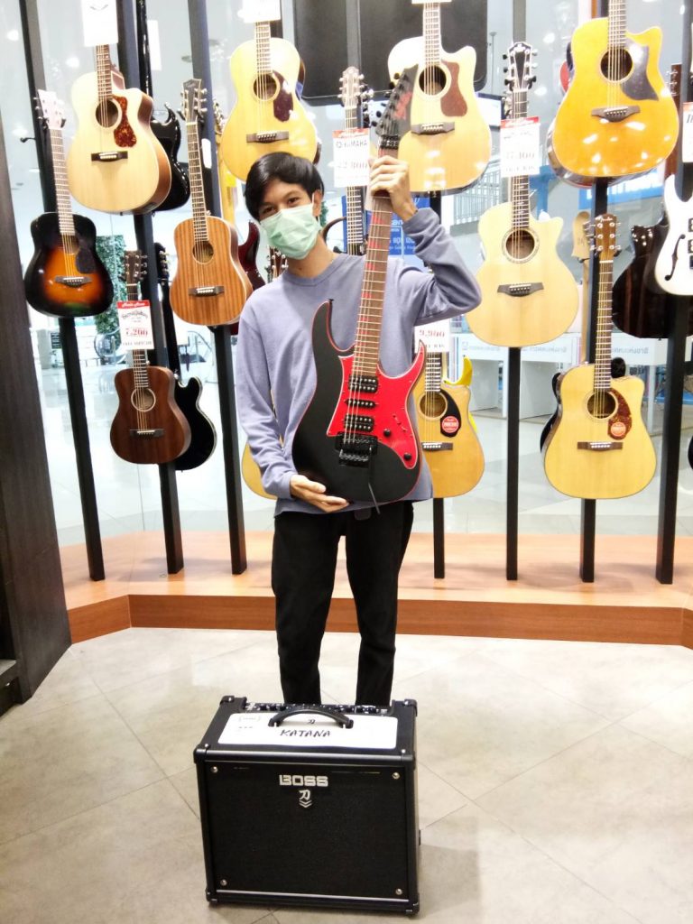 Ibanez GRG250DXB + Boss Katana-50 MkII