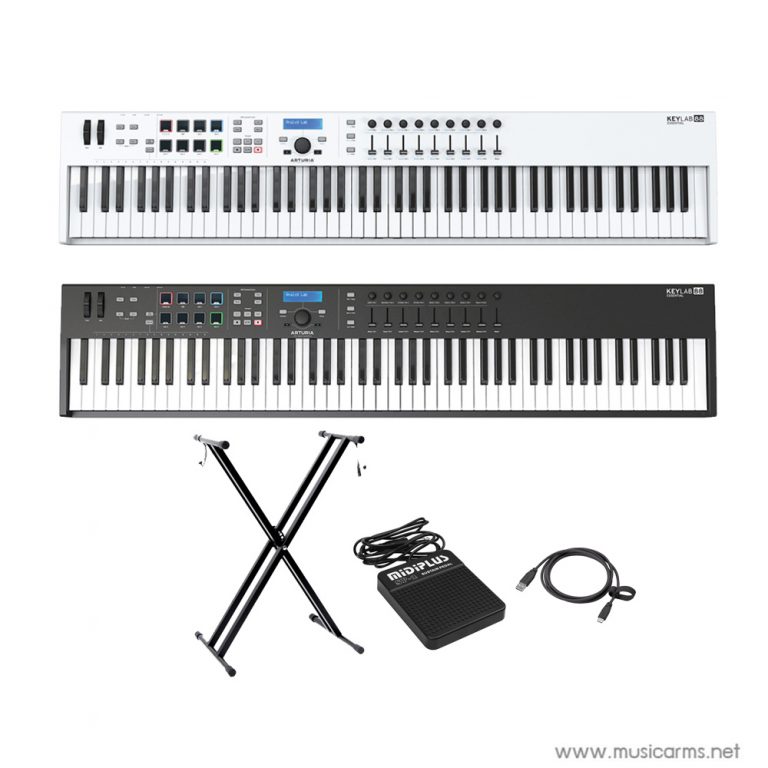 Arturia KeyLab Essential 88 คีย์บอร์ด MIDI | ขาตั้งX + Pedal Midiplus SP-2
