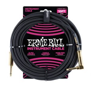 Ernie Ball Braided Cable 10 ft. Angle Goldราคาถูกสุด | Ernie Ball 