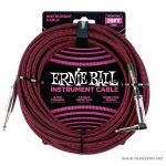 Ernie Ball 25 Feet Straight Angle Braided Instrument Cables Black Red ขายราคาพิเศษ