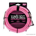 Ernie Ball 25 Feet Straight Angle Braided Instrument Cables Neon Pink ขายราคาพิเศษ