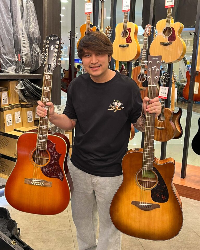 EPIPHONE INS BY GIBSON HUMMINGBIRD 12-STRING + YAMAHA FGX800C SDB กระเป๋า EDB 2pcs