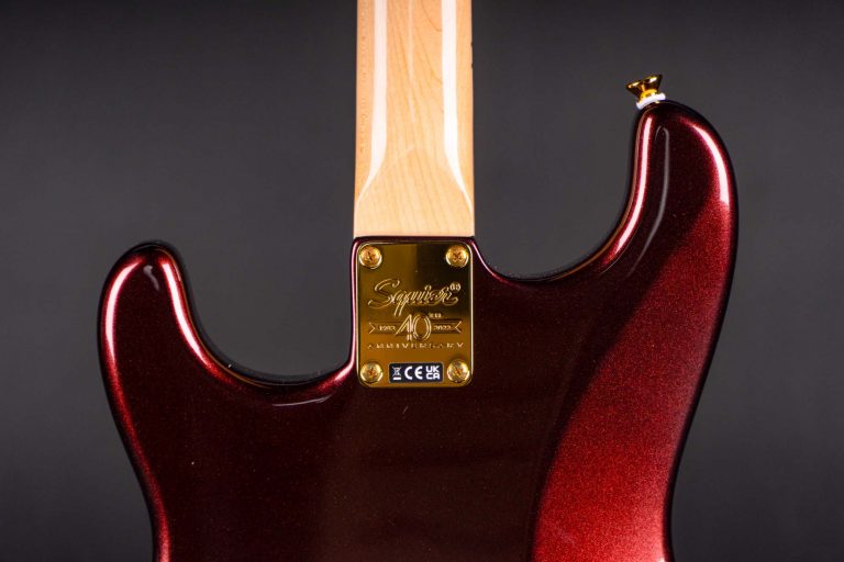 Squier 40th Anniversary Stratocaster Gold Edition Ruby Red Metallic Neck Plate ขายราคาพิเศษ