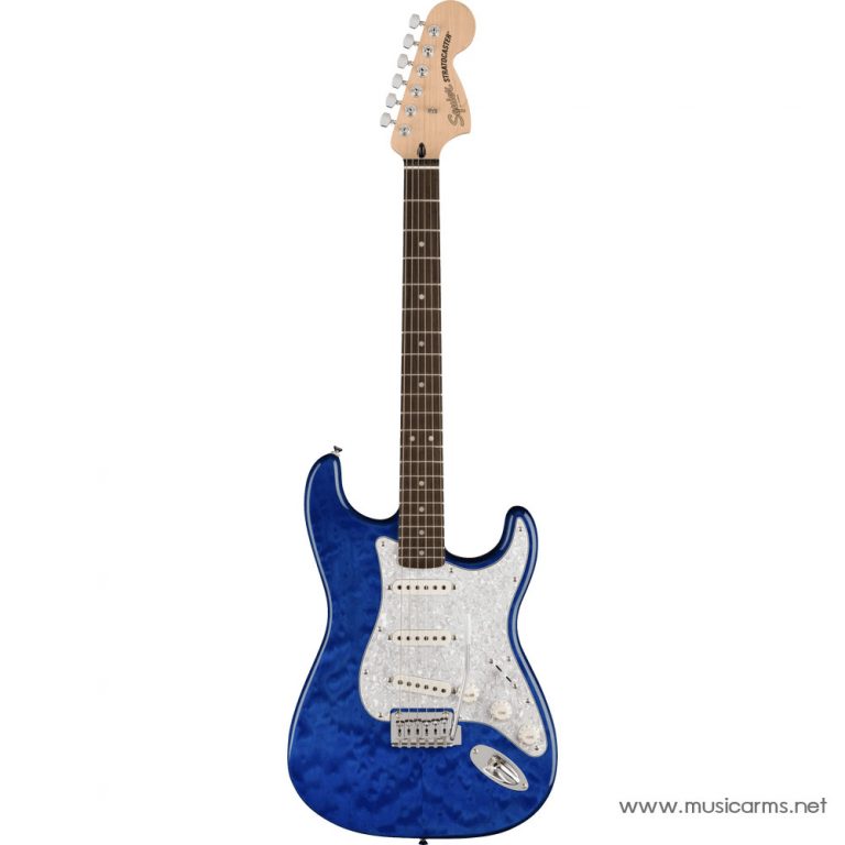 Squier Affinity Stratocaster QMT Sapphire Blue Transparent ขายราคาพิเศษ