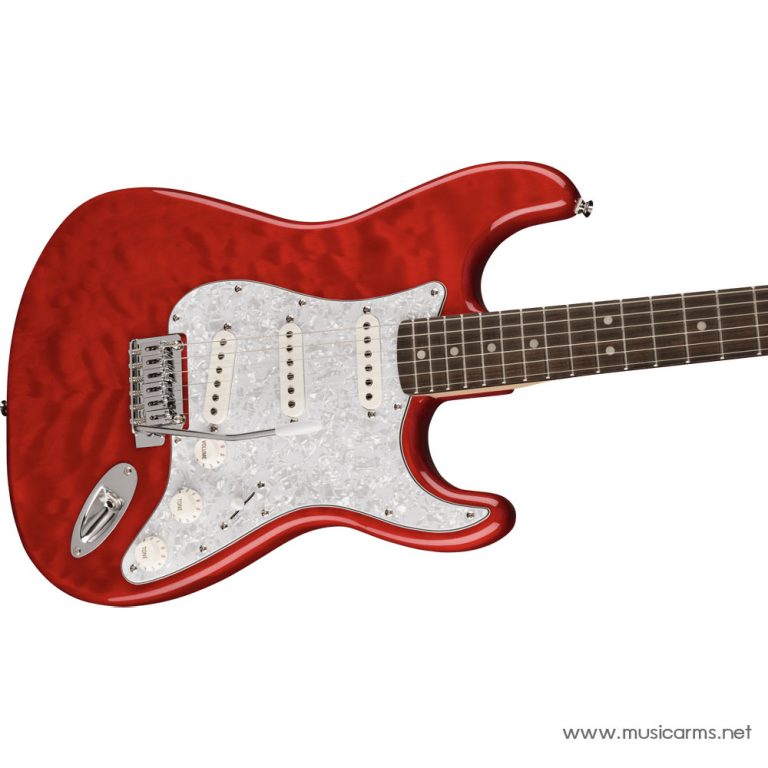 Squier Affinity Stratocaster QMT Sapphire Crimson Red Transparent คอ ขายราคาพิเศษ