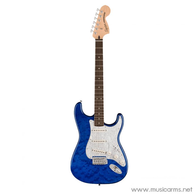 Squier FSR Affinity Stratocaster QMT สี  Sapphire Blue Transparent