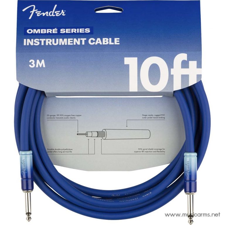 Fender Ombré Instrument Cables 10Ft. สายแจ็ค สี Belair Blue