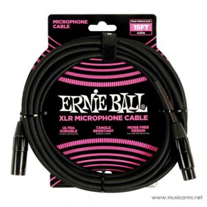 Ernie Ball Braided XLR Microphone Cable Male Female 15Ft.