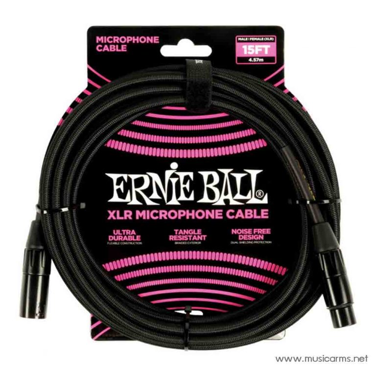 Ernie Ball Braided XLR Microphone Cable Male Female 15Ft. ขายราคาพิเศษ