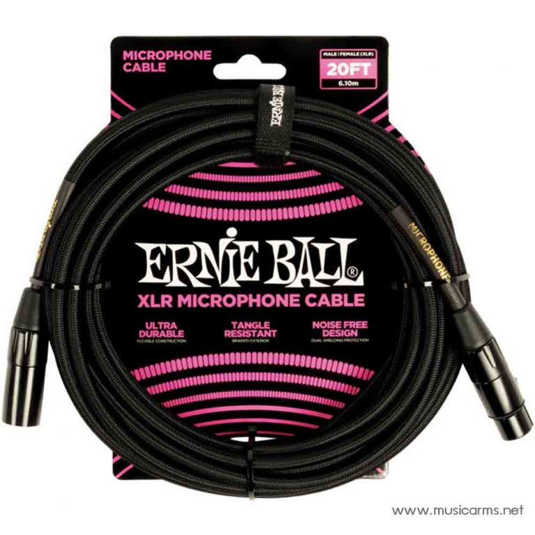 Ernie Ball Braided XLR Microphone Cable Male Female 20Ft ขายราคาพิเศษ
