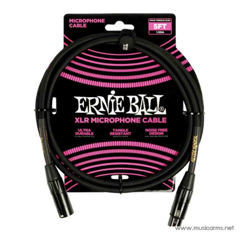 Ernie Ball Braided XLR Microphone Cable Male Female 5Ft. ขายราคาพิเศษ