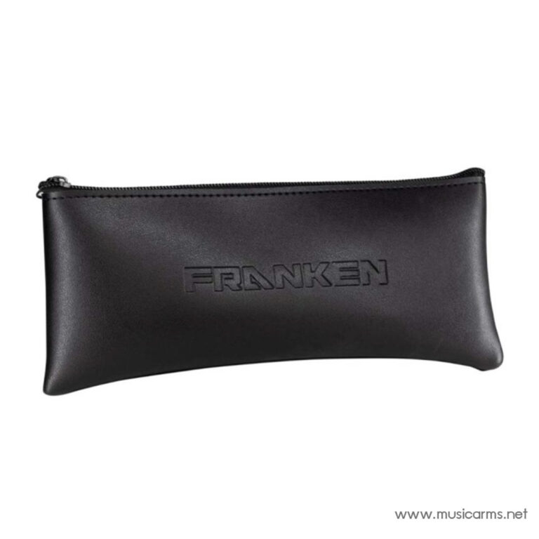 Black leather zippered pouch with embossed FRANKEN logo on the front. ขายราคาพิเศษ