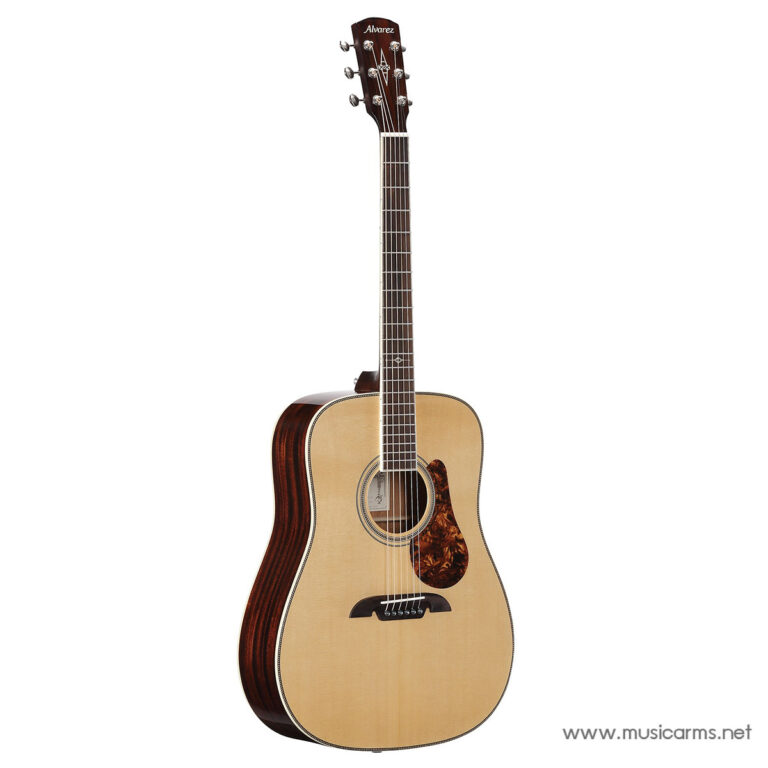 Full-length acoustic guitar with a light spruce top, dark rosewood back and sides, and an Alvarez headstock. ขายราคาพิเศษ