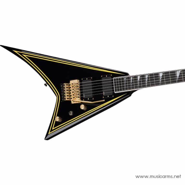 Jackson MJ Series Rhoads RR24MG Electric Guitar in Black with Yellow Pinstripes neck ขายราคาพิเศษ