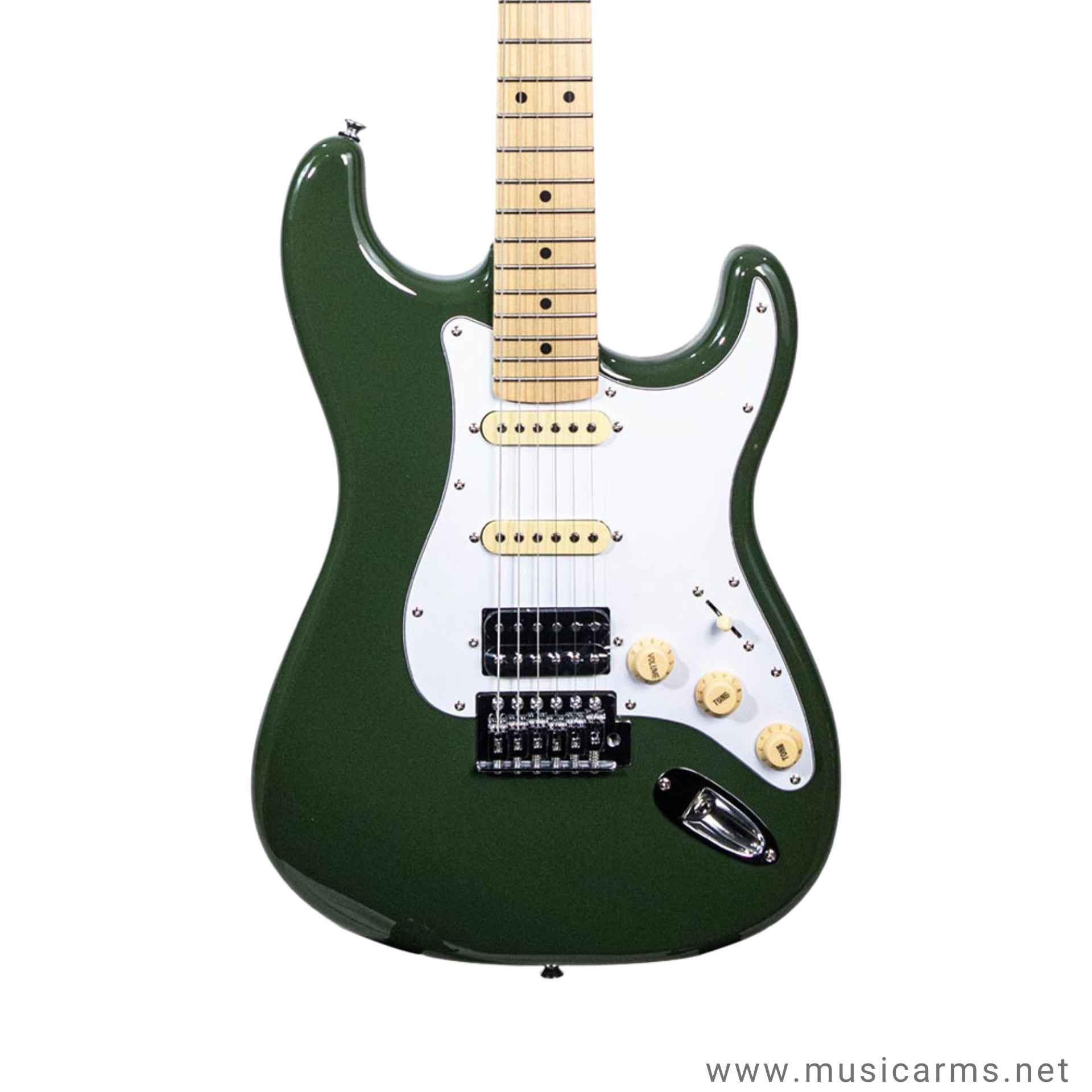 Soloqueen Stratocaster HSS Maple FB Olive Green