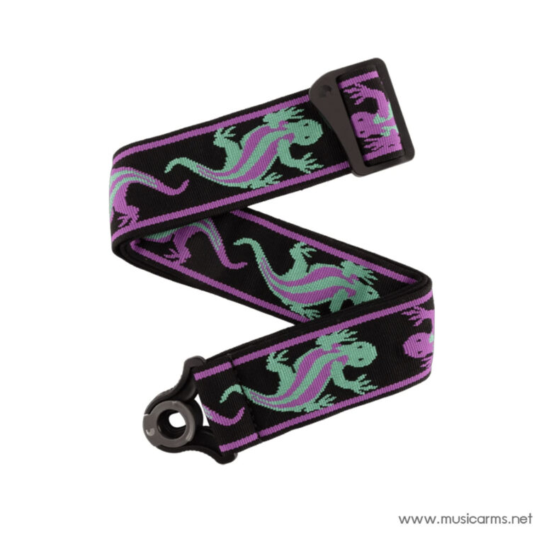 D’Addario Auto Lock Guitar Strap Green / Purple Lizards ขายราคาพิเศษ