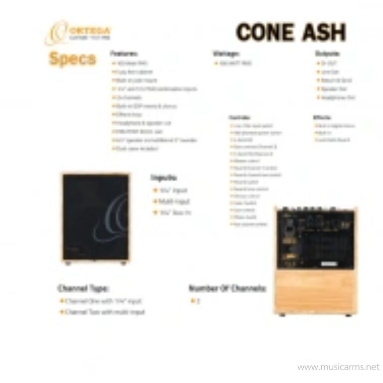 Ortega Acoustic Amplification Series CONE ASH ขายราคาพิเศษ