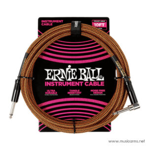 Ernie Ball Braided Instrument Cable Straight/Angle สายแจ็คราคาถูกสุด